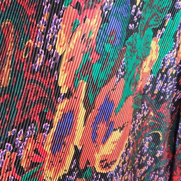 Smart Woman Plisse Pleat Colorful Art To Wear Jacket Cardigan SZ 14 - Picture 2 of 9